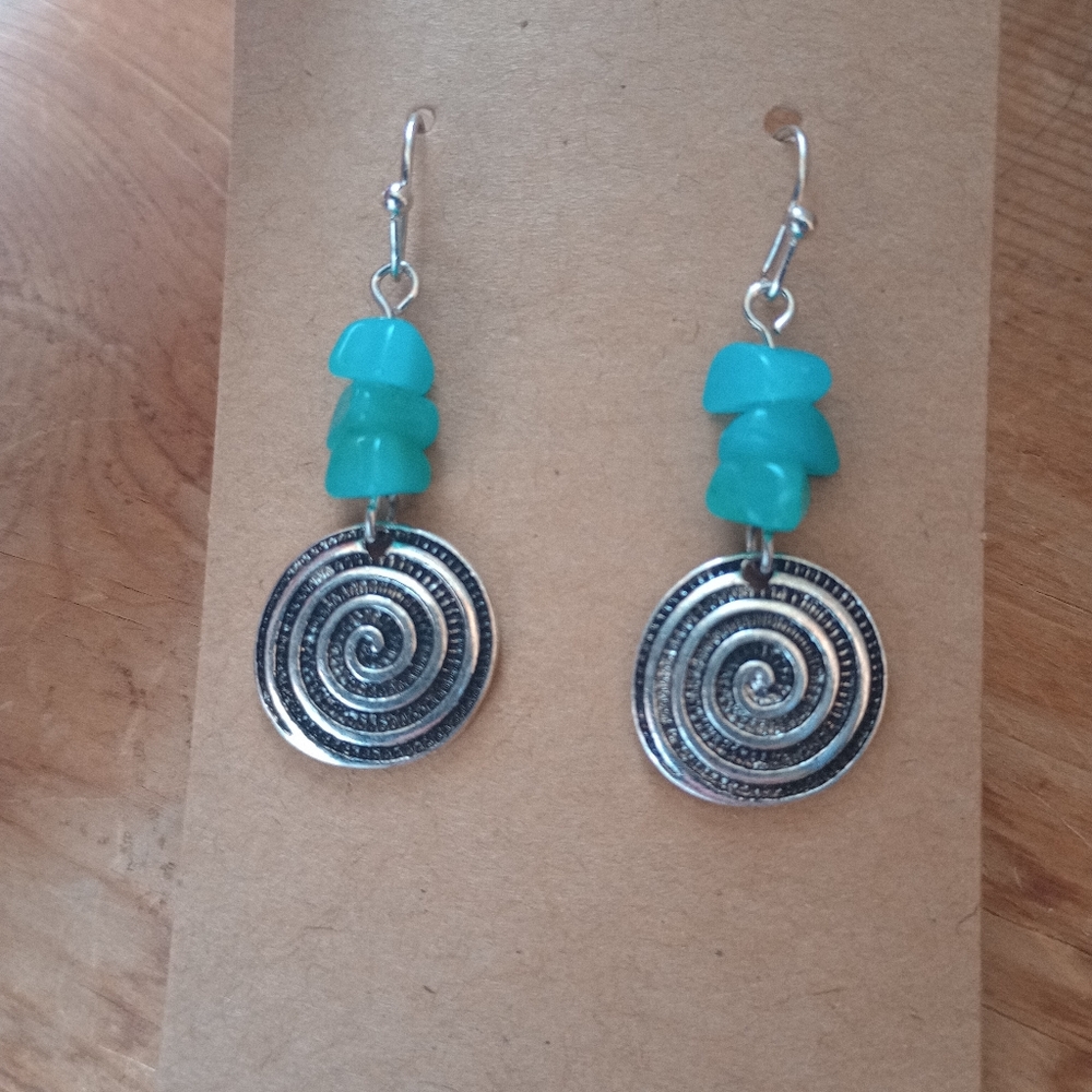 Handmade silver dollar charm earrings